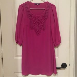 Francesca’s pink embroidered dress